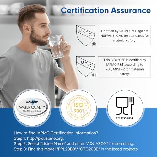 PUREPLUS 20"x4.5" Whole House Water Filter, 3-Stage Pleated, Iron & Carbon - Image 6
