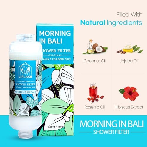 LIFLASH Vitamin C Shower Filter for Hard Water, Aromatherapy Softener Purifier, Help with Softer Skin and Hair Enhancement, for Universal Output Showerhead, Easy Installation (MORNING IN BALI) - Image 4