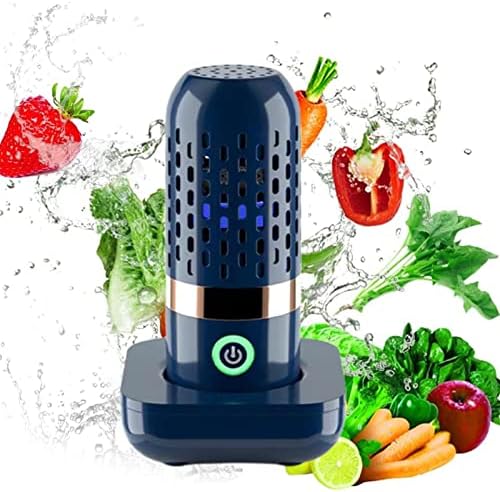 Fruit and Vegetable Washing Machine, Aqua Pure Fruit Cleaner Device, Fruit Purifier with OH-ion Purification Technology 250min Working Time Wireless Charging for Cleaning Fruit,Vegetable,Meat (Blue) by Unknown