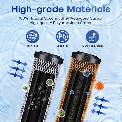 ICEPURE 20" x 2.5" Whole House CTO Carbon Water Filter Cartridge, 2-Stage Activated Carbon Block and KDF Heavy Metal Removal Filter Combo Kit Replacement for 20 Inch Water Filter System, 1 Pack - Image 3