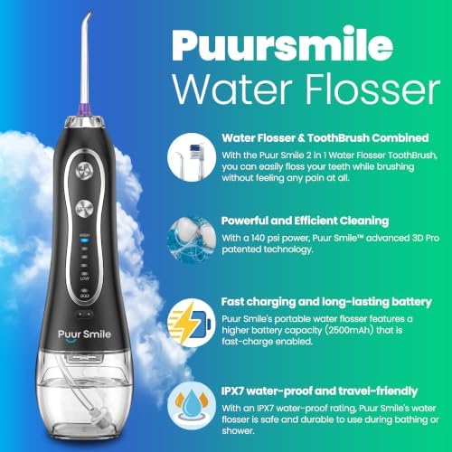 Professional Water Flosser - Advanced Dental Care for a Healthier Mouth, Gum, and Teeth - IPX7 Waterproof Oral Irrigator | 6 Replacement Tips, Travel-Friendly, Rechargeable - Oral Hygiene - Image 3