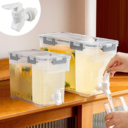 Cold Kettle with Faucet, 3.5L&6L Juice Water Pitcher(2 Pack) by Lingerlanden