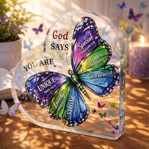 Mothers day Mom Gifts - Christian Gifts for Women Birthday, Butterfly Inspirational Gifts for Womenn, Friends, Mom, Sister, Girl, Coworker, Bible Verse Encouragement Decor, Religious Gift for Women Girls - Image 2