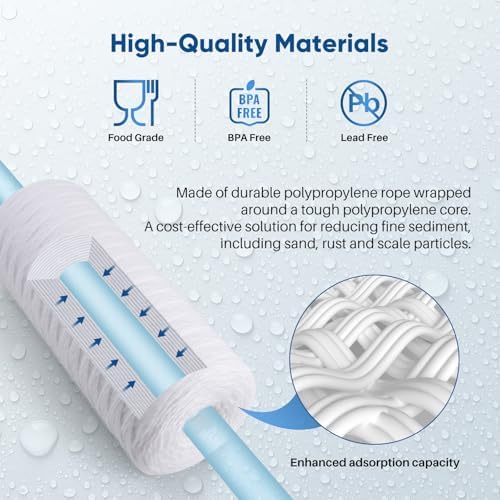 PUREPLUS 50 Micron 10 x 4.5 Whole House Water Filter for Well Water 3 Pack - Image 5