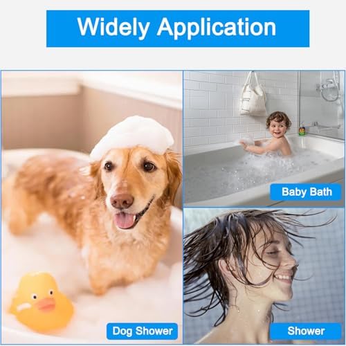 Dog Shower Attachment,Shower Head Sprayer Attachment with ON/OFF Shower Head, Brass 3-Way Diverter for Connecting Shower Arm, Stainless Steel Hose, Dog Brush and Adhesive Holder for Convenient Bathing - Image 7