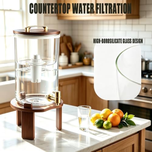 Gravity Water Filter Dispenser, Countertop Drinking Water Filtration System, NSF 42, 53 & 372 Certified Kitchen Water Filter, 2.1 Gallon for Household & Office - Image 2