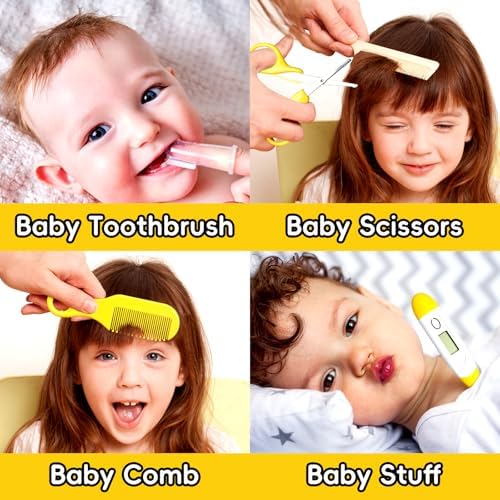 Baby Healthcare and Grooming Kit, Portable Baby Safety Care Set, Baby Essentials kit for Newborn(Yellow 13 in 1) - Image 4