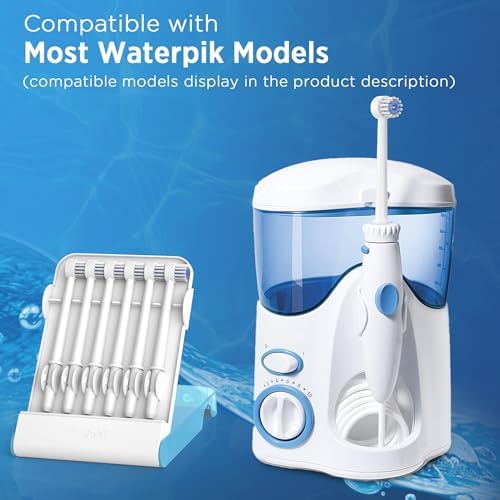 Replacement Tips for Waterpik Water Flosser (6 Brush Head Tips & Storage Case Bundle) - Image 2