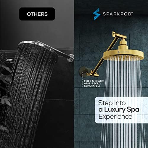 SparkPod 6" Round Rain Shower Head with 11" Shower Arm - Image 2