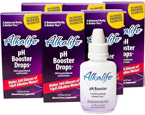 Alkalife pH Booster Drops, 6-Pack, pH 10 Alkaline Water, 360 Servings by Alkalife