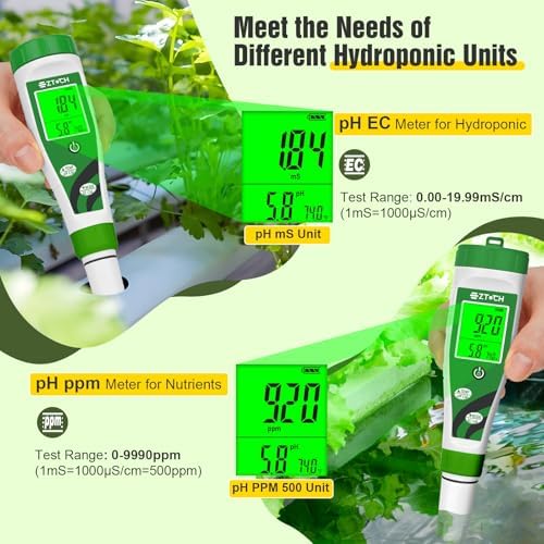 Hydroponic pH EC Meter, Water pH TDS PPM Meter - Image 2