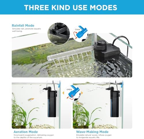 Submersible Internal Aquarium Fish Tank Filter 10~20 Gallon Tank, 65GPH 4W - Image 3