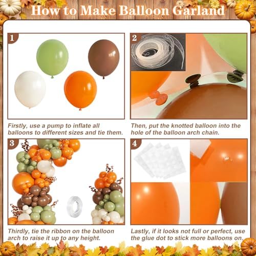 Green Fall Balloon Arch Kit for Autumn Baby Shower Decorations - Image 6