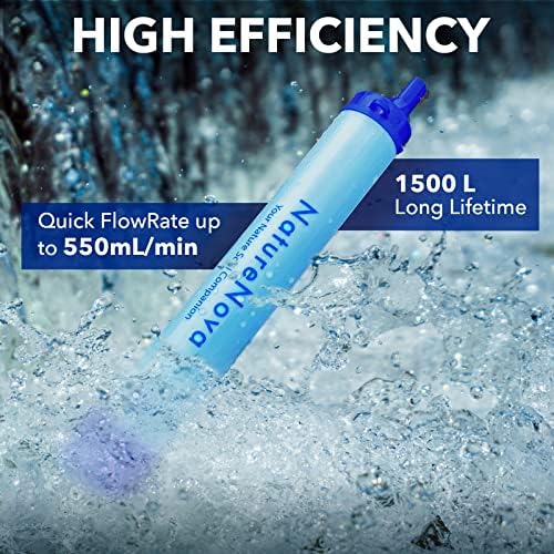 Personal Water Filter Straw Outdoor Portable Filtration Emergency Survival Gear Water Solutions Tactical Gear for Hiking Camping Accessories Travel Hunting Fishing Outing Backpacking - Image 4