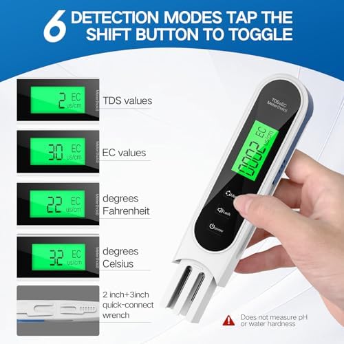 2026 Drinking Water Tester; Digital TDS Meter with Voice Announcement of Test Results; Suitable for Aquariums, Household Distilled Water, and Pool Water Testing Kits (White) - Image 5