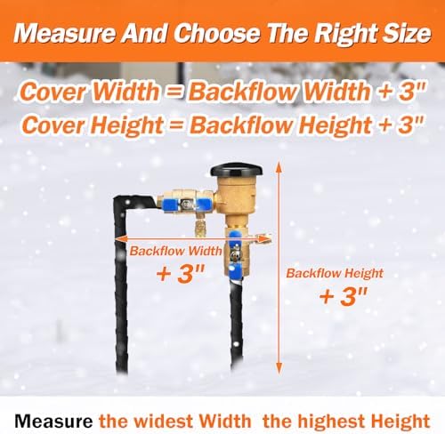 TOHONFOO Backflow Preventer Cover, Pipe Freeze Insulation, 16"Wx34"H, Beige - Image 2