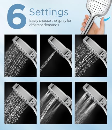 MakeFit Filtered Shower Head with Handheld, 7 Modes High Pressure Handheld Showerhead with Filters, Detachable Shower Heads Water Softener Filters Beads for Hard Water - Remove Chlorine & Heavy Metals - Image 5