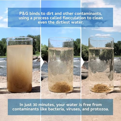P&G Purifier of Water Portable Water Purifier Packets (240 Packets) - Emergency Water Filter Purification Powder for Emergency Kit, Survival, Camping, Hiking, Backpacking, and Disaster Preparedness - Image 5