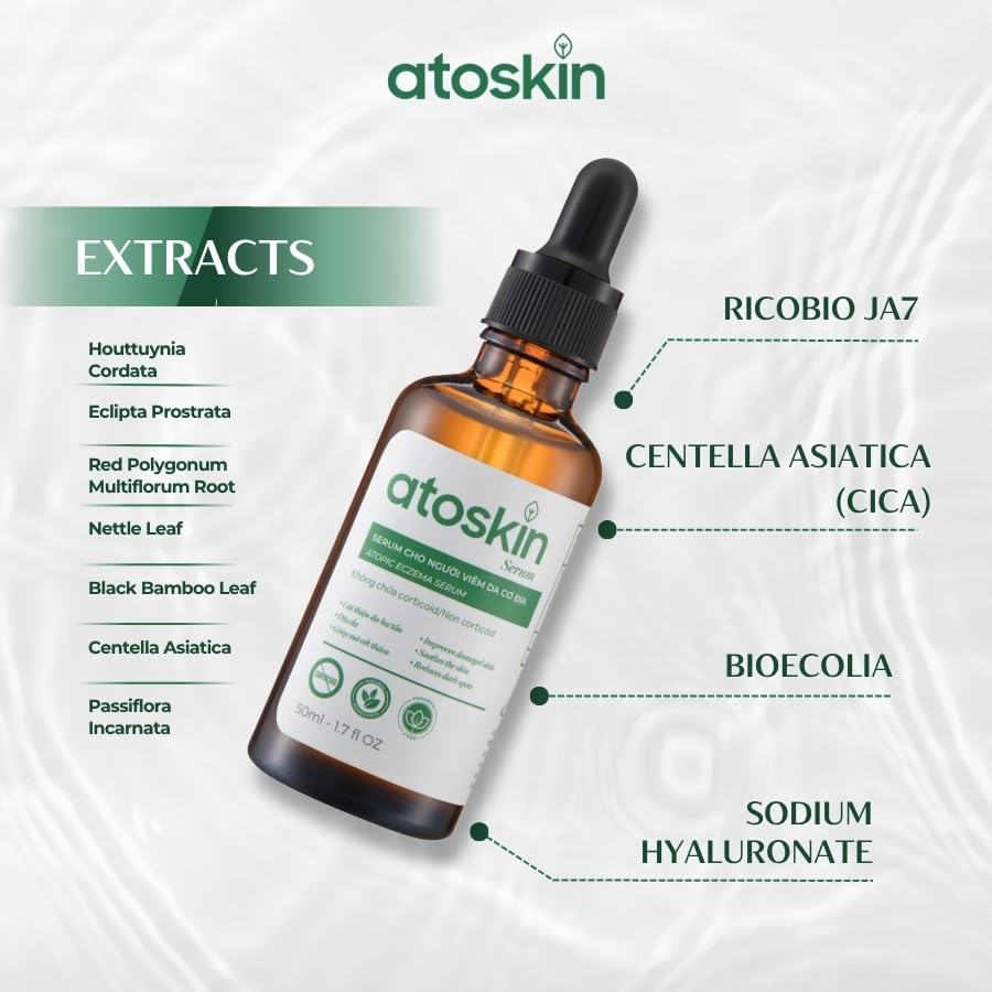 Atoskin Serum– Soothing & Hydrating Care for Sensitive, Dry, and Eczema-Prone Skin – with Biosaccharide Gum-1 & RicoBio JA7 (1.7 oz) - Image 3