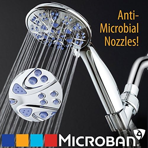 Antimicrobial/Anti-Clog High-Pressure 6-setting Hand Shower by AquaDance with Nozzle Protection from Growth of Mold, Mildew & Bacteria for Stronger Shower! - Image 4