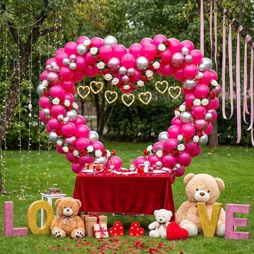 APLANET 150pcs Hot Pink Balloons Different Sizes 18 12 10 5 Inch Latex Magenta Pink Balloon for Valentine's Day Birthday Baby Shower Wedding, Arch Kit Decoration - Image 6