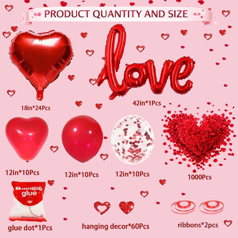 Red Heart Balloon Decoration Kit - Image 3