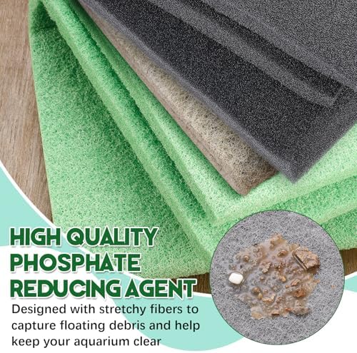 Treela 4 Pack Aquarium Filter Media Pads, 4-in-1 Mechanical & Chemical Filtration, Ammonia, Nitrite & Phosphate Removal, Cut-to-fit for Fish Tanks & Ponds, Improves Water Clarity & Odor Control - Image 3