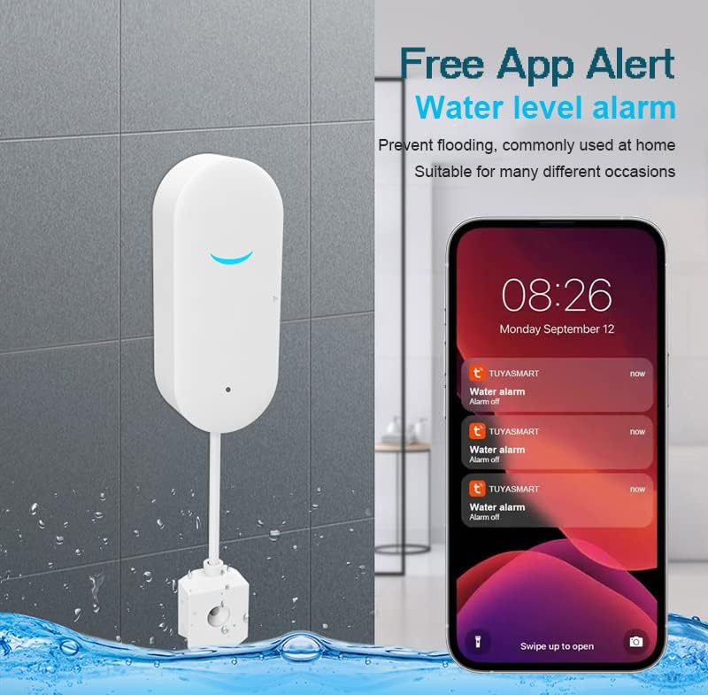 WiFi Water Sensor Leak Detector: Smart Water Leak Detector, TUYA Smart Water Leak Sensor, Wireless Water Level Sensor with App Alerts and Remote Monitor, Water Detectors & Alarms for Home,Basement - Image 3