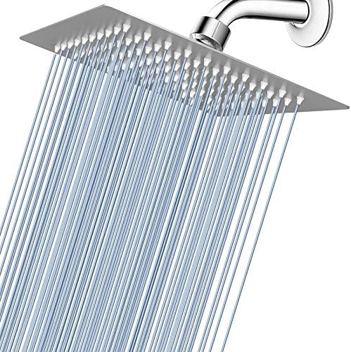 Voolan Rain Shower head, High Pressure Shower Head Made of 304 Stainless Steel, Relaxed Shower Experience Even at Low Water Flow and Pressure (8" Brushed Nickel) by Voolan