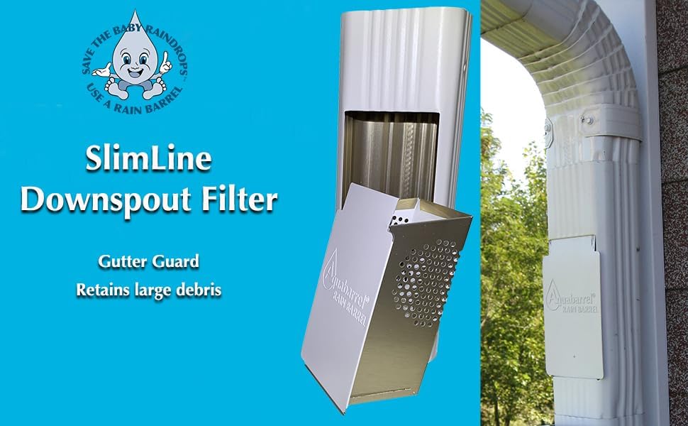Downspout Filter, Slim Line, 3"x4", White by Aquabarrel - Image 2