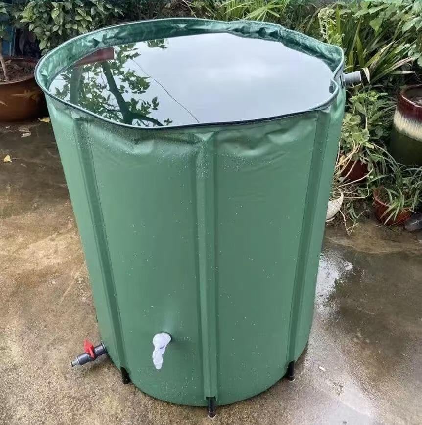 Rain Water Collection Barrel Water Storage Tank with Spigot, Hose and Portable Bucket, Large Plastic Collapsible Rain Catcher Catchment System to Collect Rainwater from Gutter (27Gallon=100L) - Image 6
