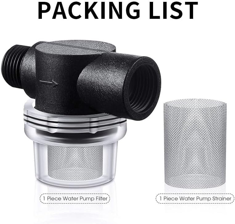 Water Pump Strainer 2 Pack, 1/2 Inches Hose Barb in-Line Strainer Twist-On Pipe Sprayer Filter for Water Pump RV Camper Marine Boat Lawn - Image 2