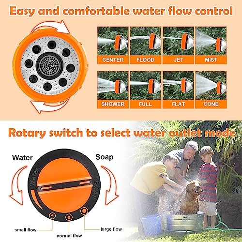 Dog Washing Hose Attachment Upgrade 8-in-1 Sprayer, Grooming Glove & Brush - Image 4
