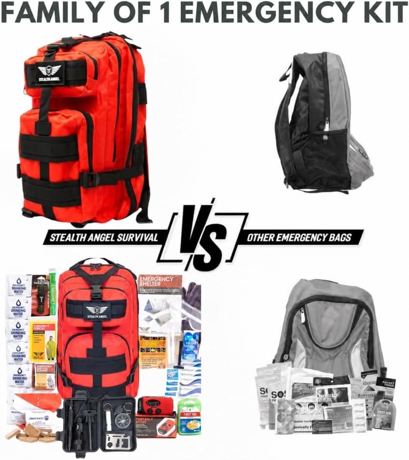Stealth Angel Survival - 72 Hour Family Emergency Kit - 1-5 Person Survival Bag for Earthquakes, Hurricanes, and Other Natural Disasters - Image 3