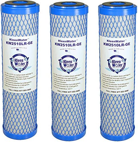 KleenWater Carbon Block Water Filter Replacement Cartridges, Compatible with OmniFilter CB1 and CB3, Made in the USA, Pack of 3 by KleenWater
