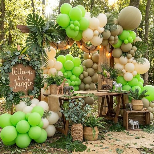 APLANET 150pcs Lime Green Balloons Different Sizes 18 12 10 5 Inch Light Fruit Neon Green Latex Balloon for Birthday Party Dinosaur Jungle Baby Shower, Arch Kit Decoration - Image 6