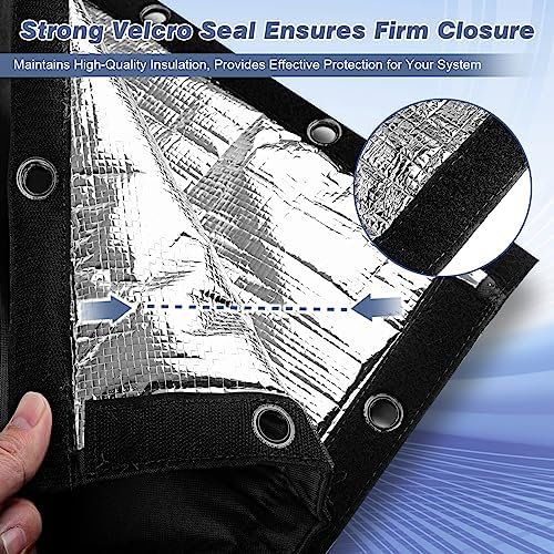 Outdoor Backflow Preventer Cover- 24''W x 24''H, Winter Freeze & Weatherproof Protection for Irrigation Pipes & Sprinkler Valves- Black - Image 6