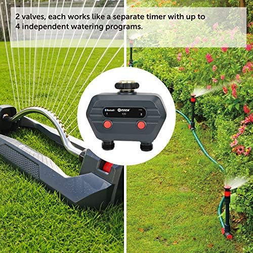 Eden 93442 2-Zone Bluetooth Water Timer for Smart Irrigation - Remote Control via App, Customizable Scheduling, and Water Delay Setting - Image 4