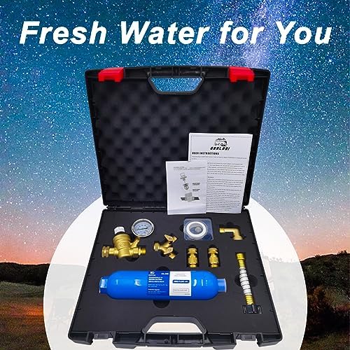 RV Water Pressure Regulator Kit, with Inline Water Filter, Lead-Free Brass Accessories, Leak Repair Kit, and All-in-One Suitcase, Complete Drinking Water Kit for RVs and Campers. - Image 6
