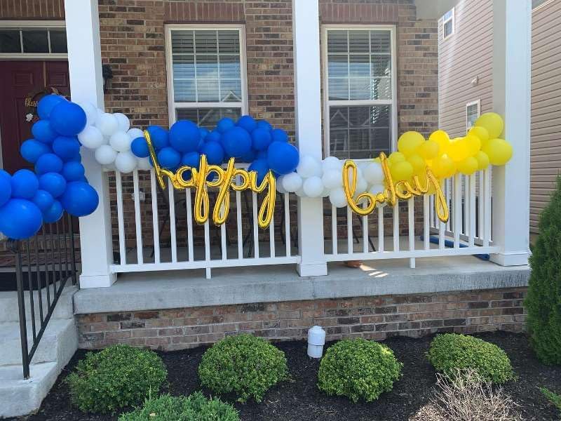 153Pcs Royal Blue and Yellow Balloon Garland Arch Kit - White Royal Blue and Yellow Balloon Arch Kit Different Size Balloons for Anniversary Graduation Baby Shower Birthday Party Decorations - Image 4