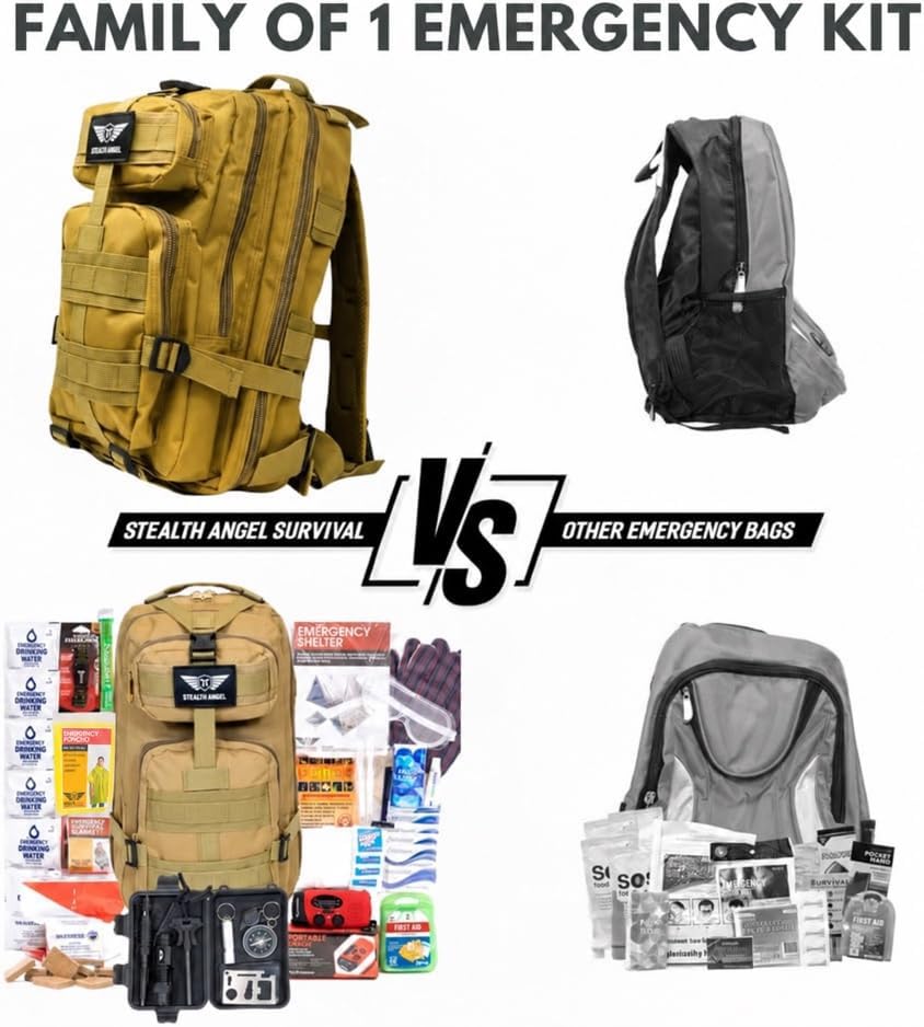 Stealth Angel Survival - 72 Hour Family Emergency Kit - 1-5 Person Survival Bag for Earthquakes, Hurricanes, and Other Natural Disasters - Image 3