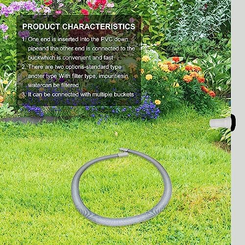 Rain Barrel Diverter and Parts Kit, Water Collection System to Convert Containers into Rain Barrels, Catch Rain Water for Outdoor Chores, Rainwater Collector Downpipe with Filter & 19.6 inch Hose - Image 3