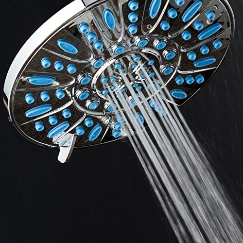 AquaDance 7-inch 6-Setting Rainfall Showerhead with Anti-Microbial Microban Protection from Mold, Mildew, and Bacteria - Clog-Free Wave Blue Jets, Chrome Finish - Image 7