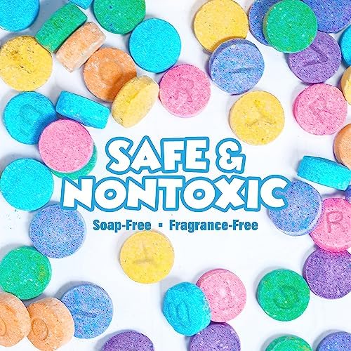 Tub Works® Bath Color Fizzies, 150 Count | Nontoxic & Fragrance-Free | Fizzy, Bath Color Tablets for Kids | Create Colorful Water Water Tablets in 7 Colors for Variety | Bath Bombs for Kids Bathtub - Image 4