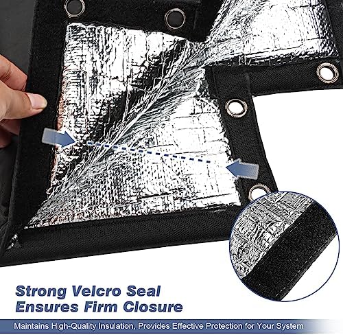 Insulated Backflow Preventer Cover- All-Season Pressure Vacuum Breaker Protection Pouch- Ideal for Water Wells and Sprinkler Valves- Shields from Sun & Freezing Temperatures- 12''W x 13''H (Black) - Image 5