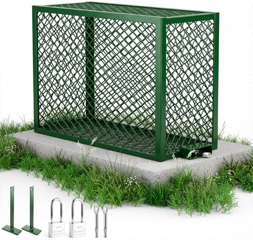 Backflow Preventer Cage, Heavy-Duty Outdoor Steel Protector with 2 Locks by visucachi