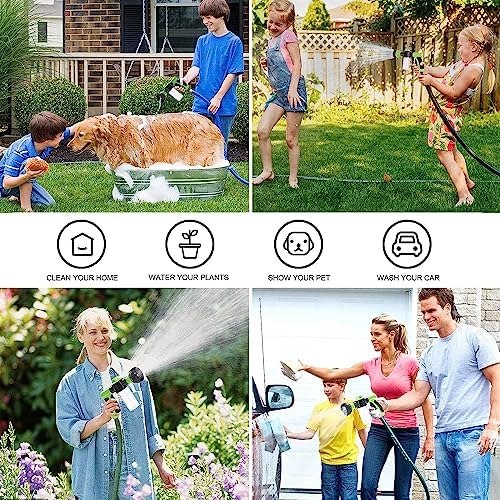 Garden Hose Nozzle, High Pressure Spray Gun Nozzle, 8 Spray Patterns for Watering Plants, Lawn, Patio, Cleaning, Showering Pet with 3.5oz/100cc Soap Dispenser Bottle - Image 5