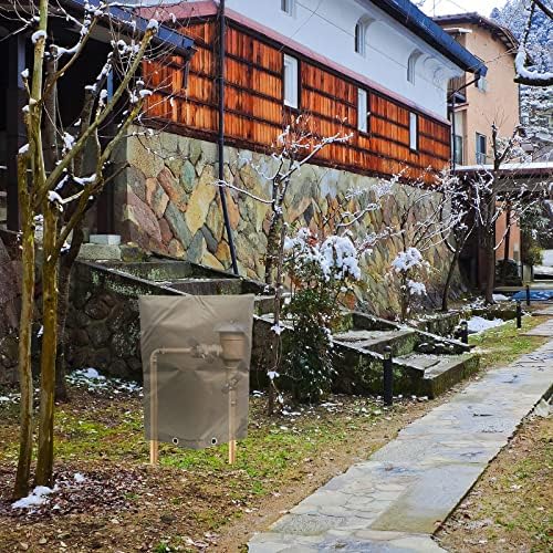 Backflow Preventers Protection, 24Wx24H inch Outdoor Pipe Insulation Cover Backflow Winter Cover Insulated Cover Pouch for Winter Pipe Freeze Protection Water Sprinkler Valve Box Controller - Image 2