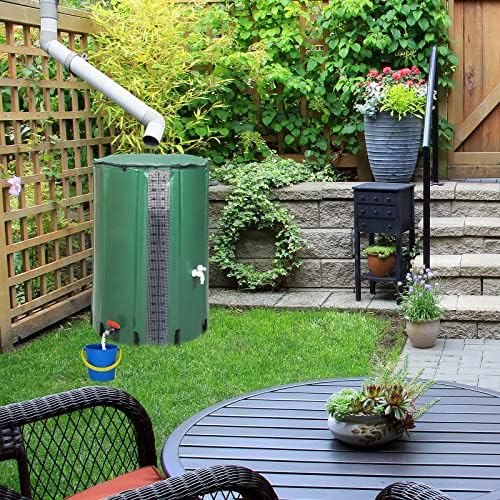 100 Gallon Collapsible Rain Barrel, Rain Catcher Barrel, Portable Rainwater Collection System with Volume Scale Mark, Two Spigots and Overflow Kit, Rain Water Barrel Collector for Garden, Green - Image 7