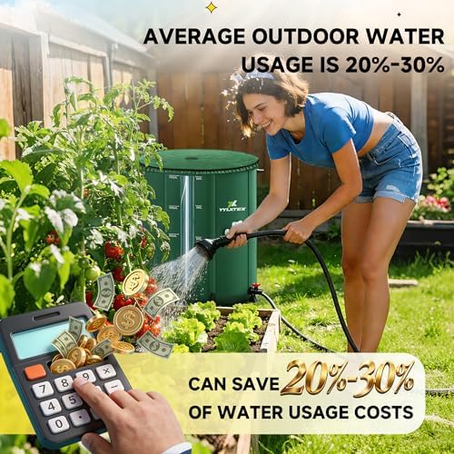 132 Gallon/500L Collapsible RainWater Collection Barrel,Water Tank&Reinforced with 2mm Frame Portable Rain Catcher,Includes Quick-Connect Tap&Sprinkler,Heavy Duty 0.6mm PVC for Long-Lasting Use,Green - Image 3